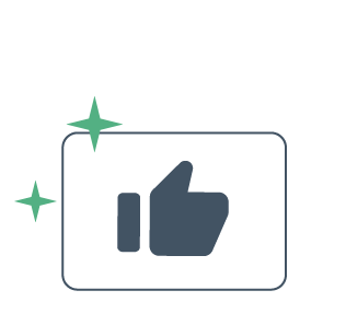 an icon showing customer approval