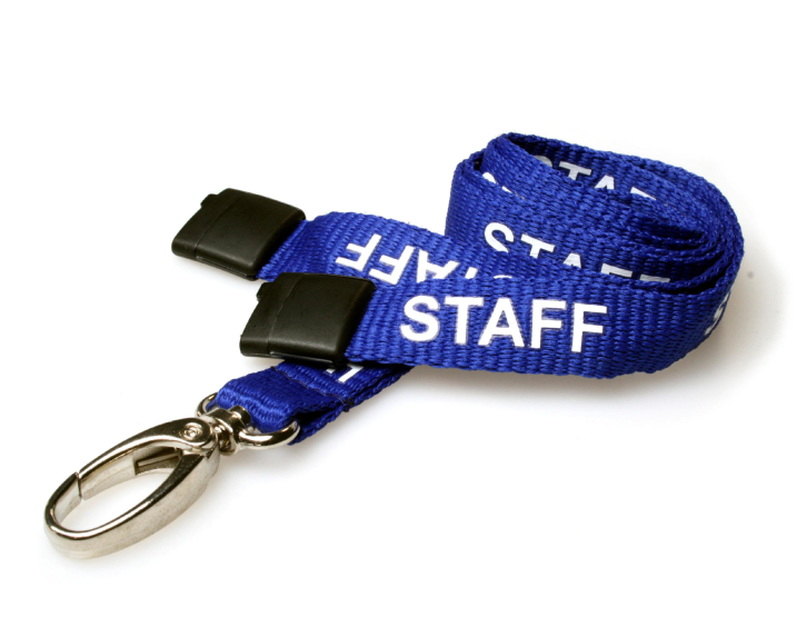 an image of a blue staff lanyard